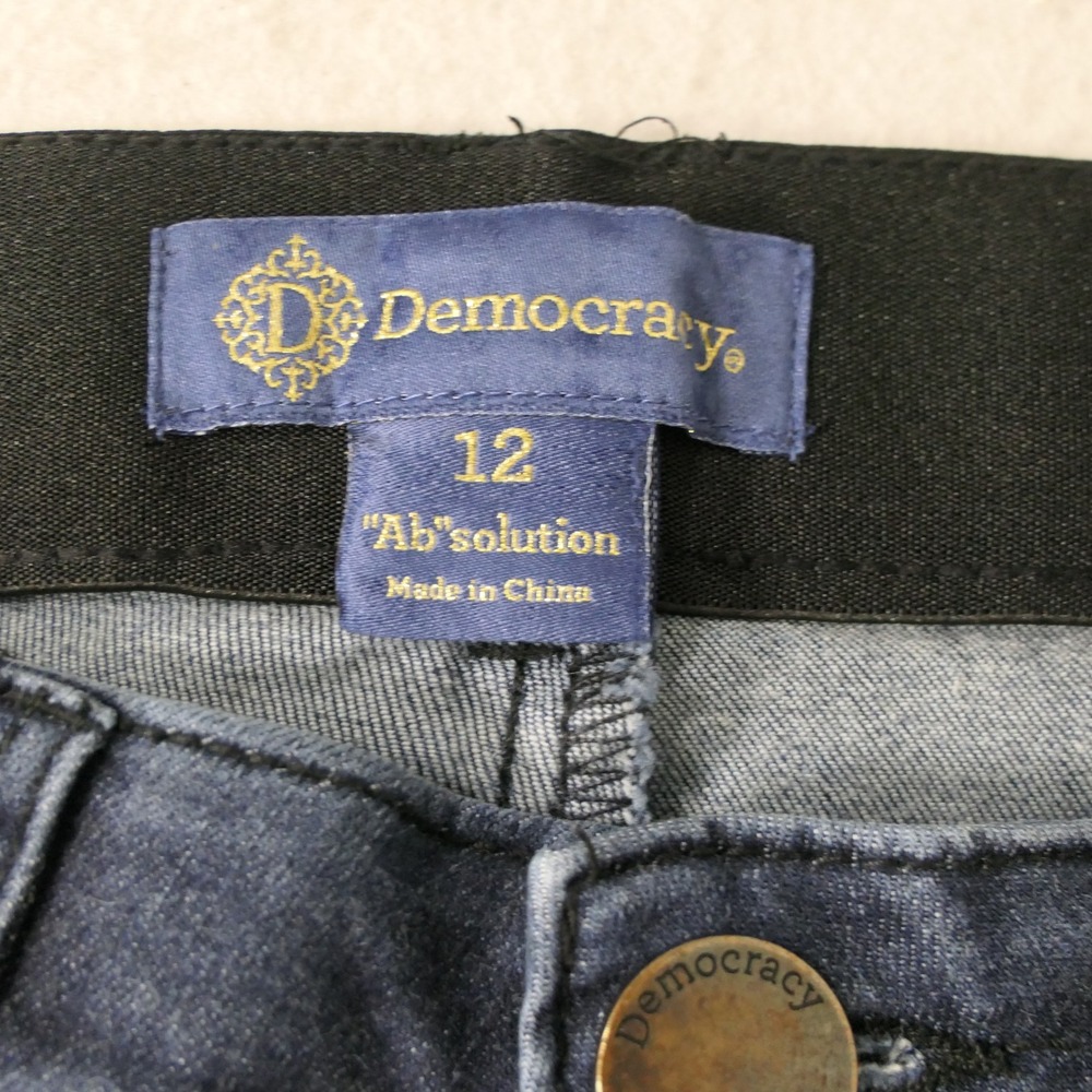 Democracy Women "Ab"solution Skinny Jeans 12 Dark Blue Stretch B1105F9QV Comfort - Picture 2 of 9